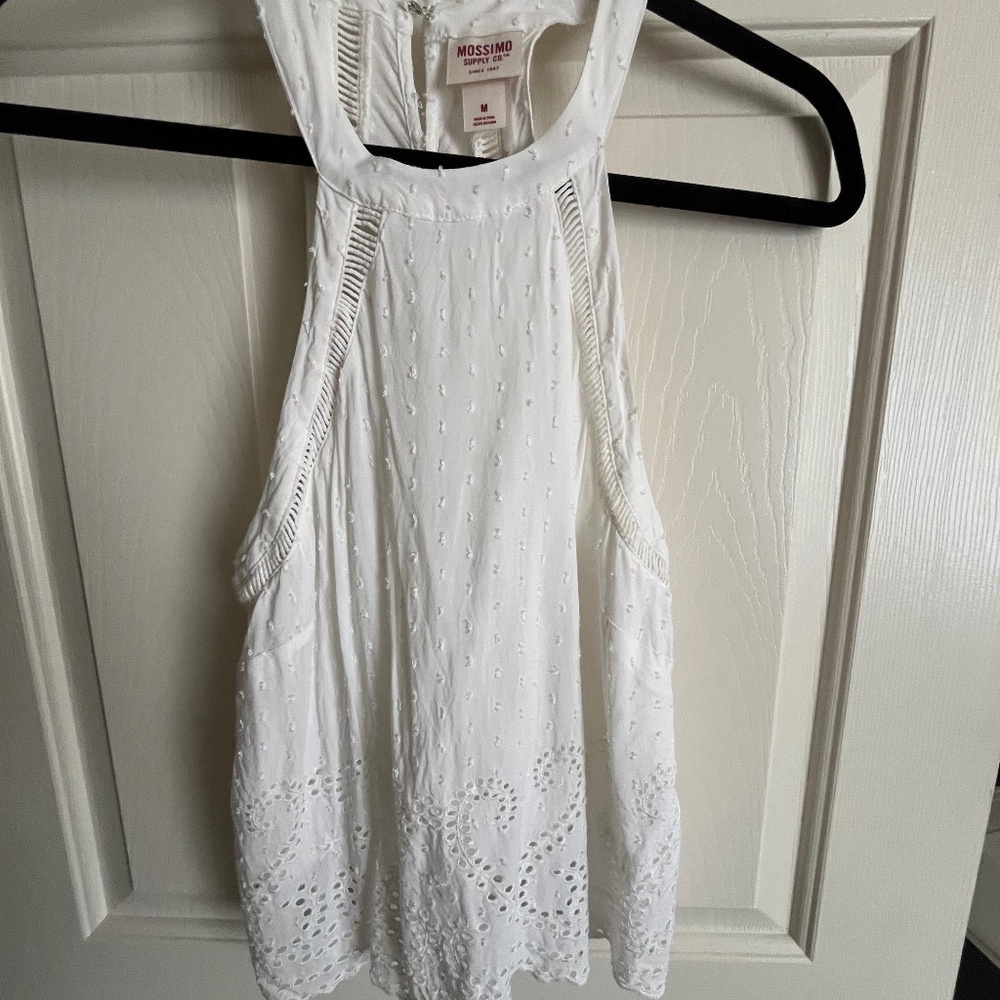 High neck eyelet top